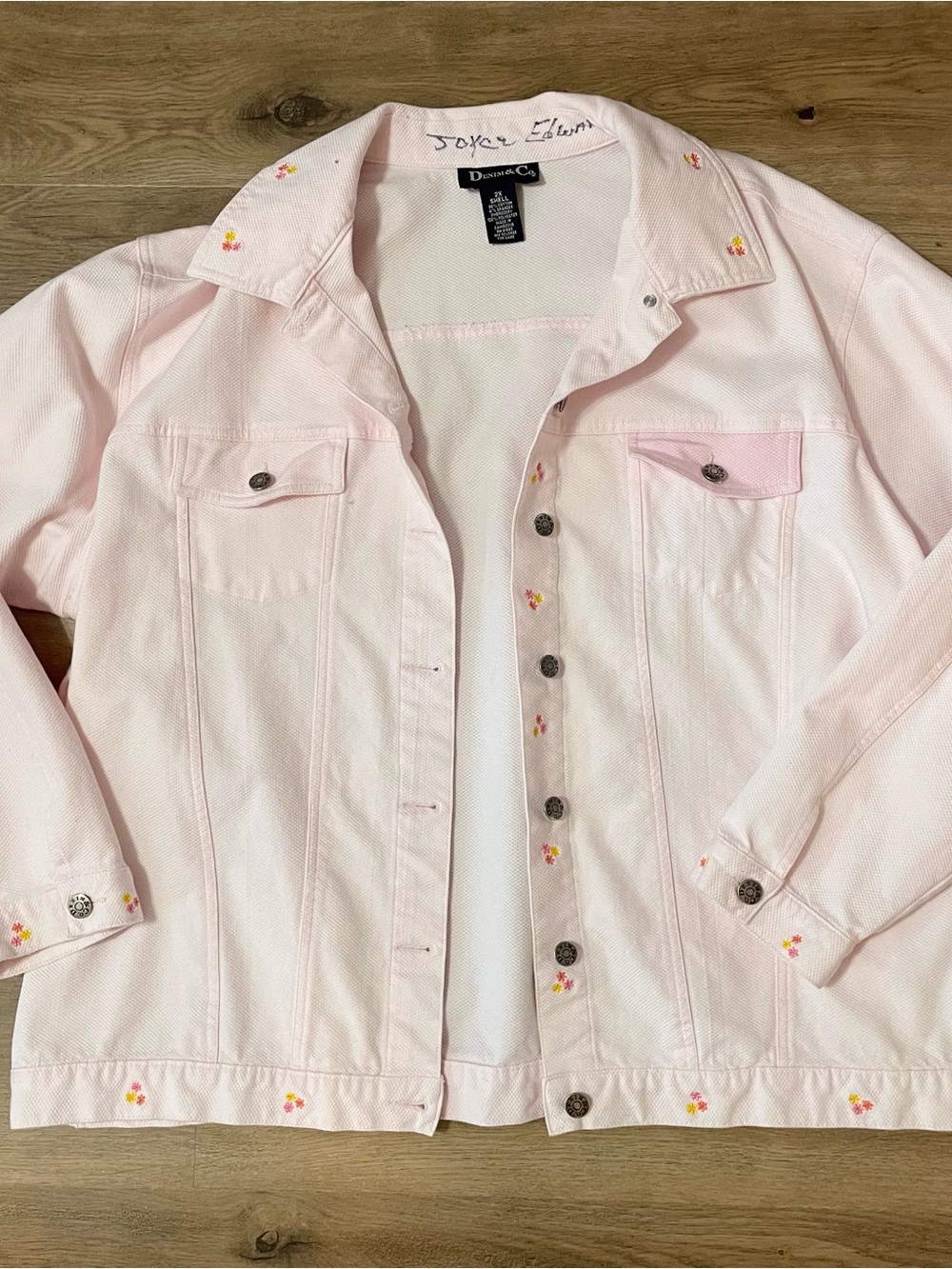 Light Pink Embroidered Cotton Jacket
